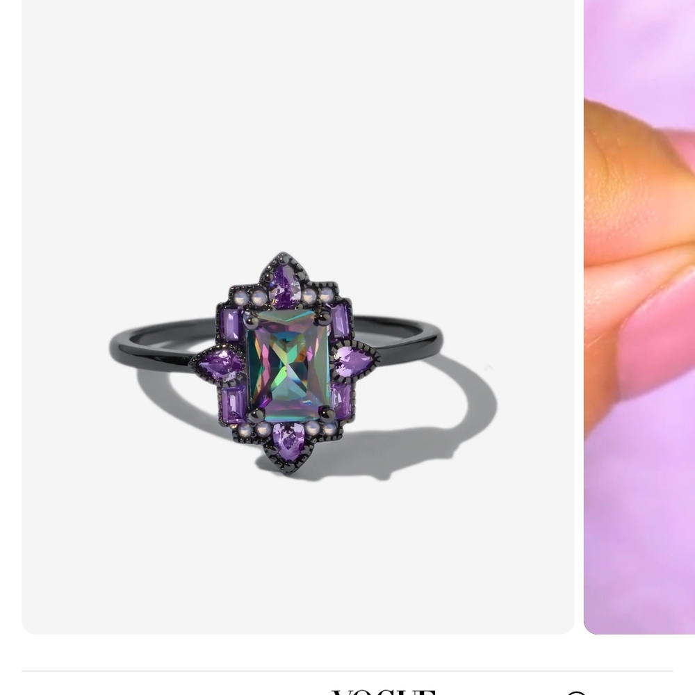 Vintage-Inspired Purple and Silver Amethyst Ring